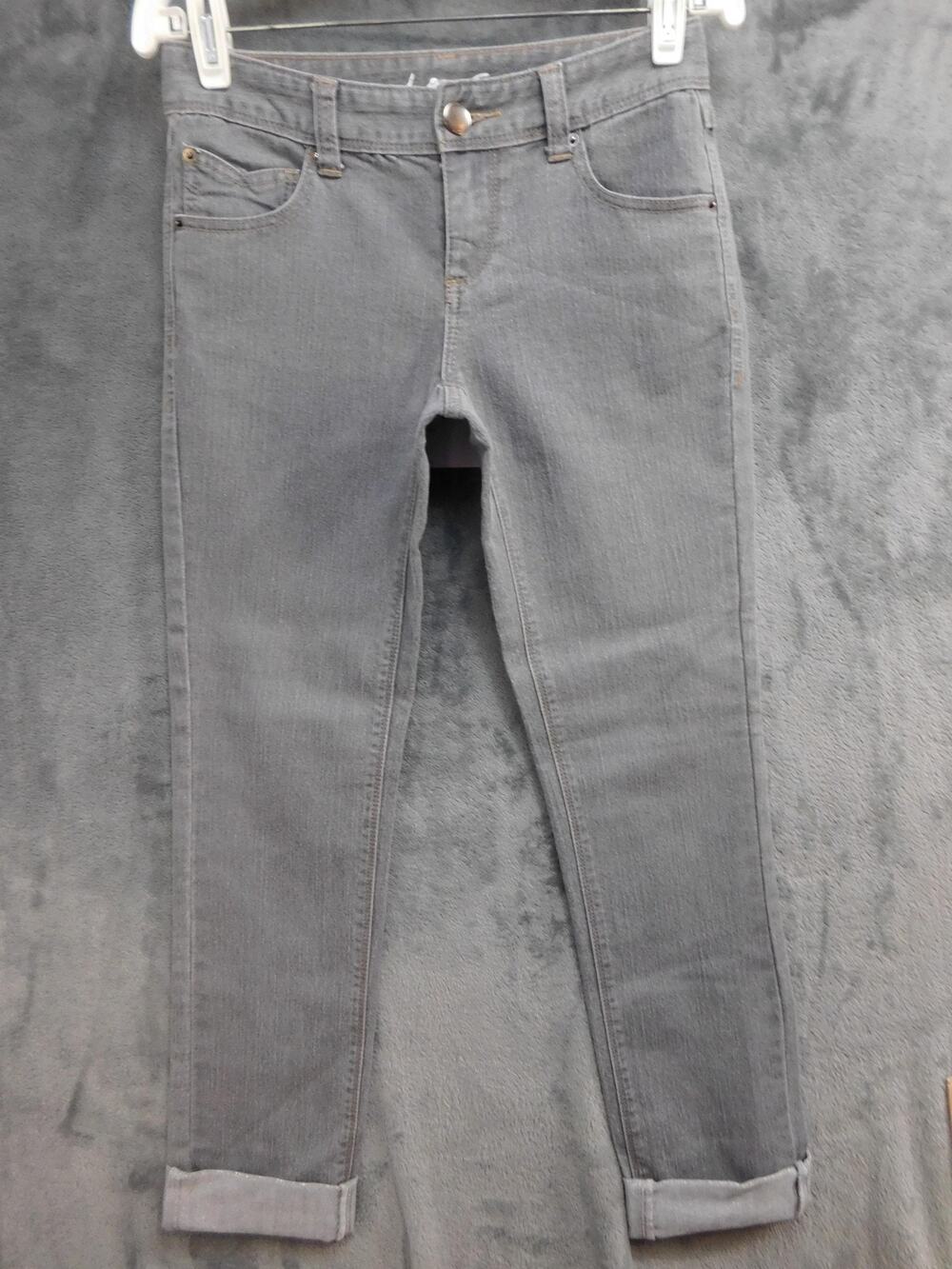 INC Denim Jeans Womens 2 Gray Skinny Regular Fit Cuffed Stretch 27 Inseam
